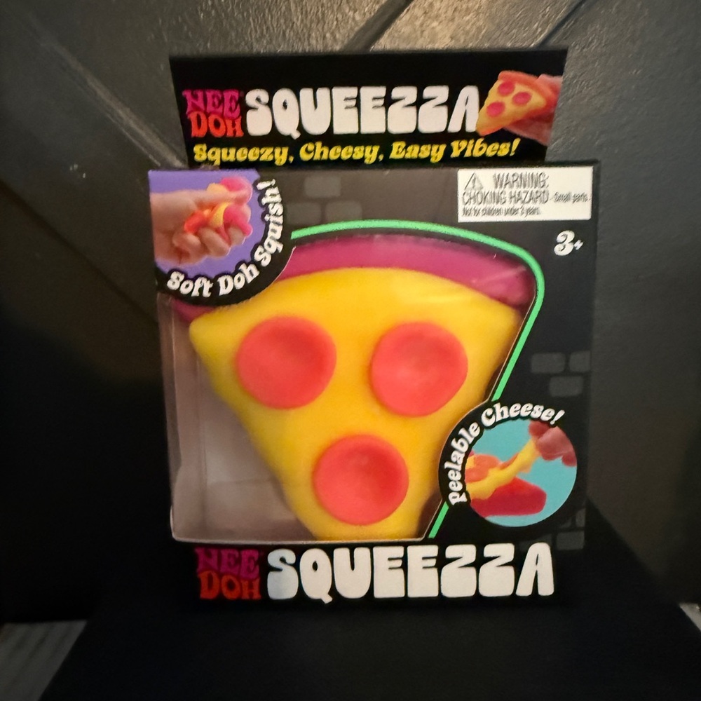 Nee Doh Squeeza Yellow & Pink Pizza Squishy Toy